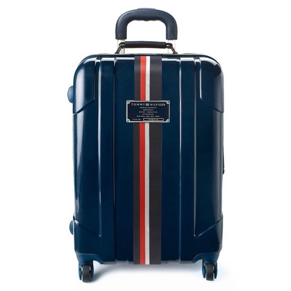 Tommy Hilfiger Lochwood 21" Hardside Carry-On Luggage Suitcase in Navy Blue - Picture 1 of 15